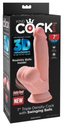 Pipedream King Cock Plus 18 cm jasny - model z kulkami i przyssawką