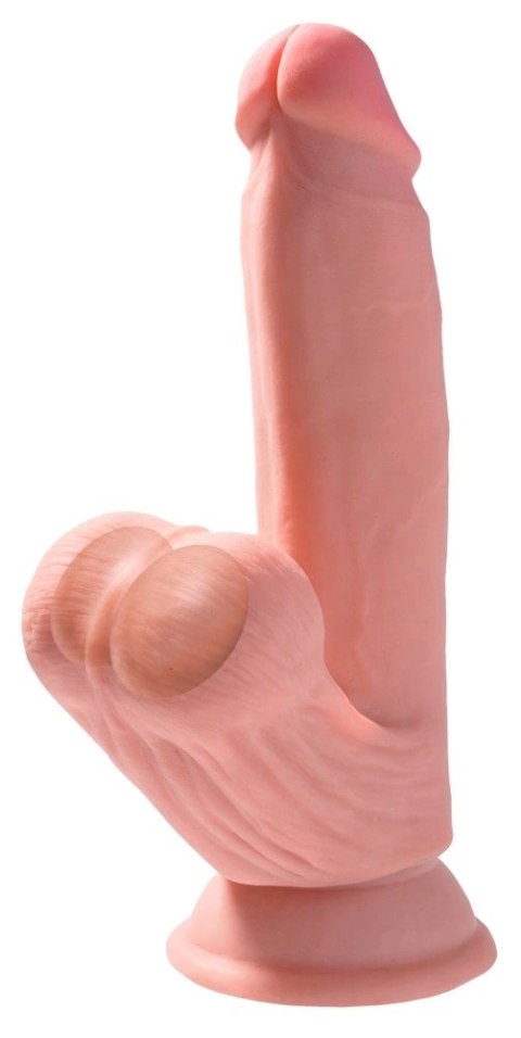 Pipedream King Cock Plus 18 cm jasny - model z kulkami i przyssawką Pipedream King Cock Plus 18 cm jasny - model z kulkami i przyssawką