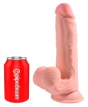 Pipedream King Cock Plus 22,9 cm Jasny - model z przyssawką i kulkami