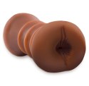 Pipedream PET model podwojny brązowy - ręczna maszyna intymna TPE 14,8 cm