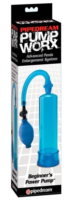Pipedream Pump Worx Blue - Pompka treningowa, 19 cm, dla początkujących