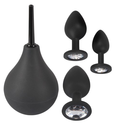 Black Velvets Zestaw 4w1 z prysznicem i 3 aplikatorami, czarny Black Velvets Zestaw 4w1 z prysznicem i 3 aplikatorami, czarny