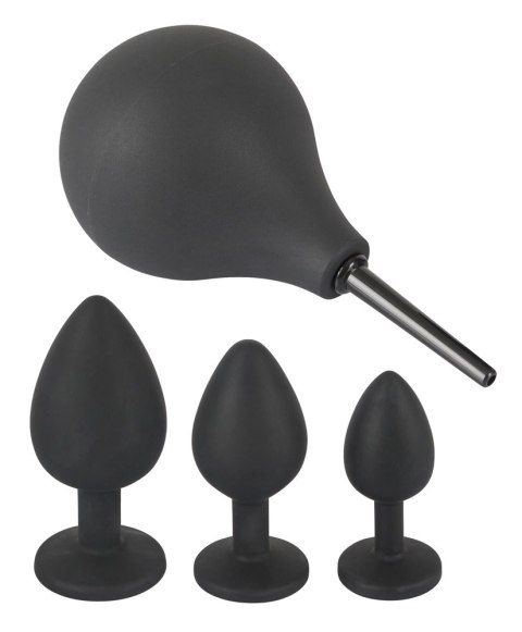 Black Velvets Zestaw 4w1 z prysznicem i 3 aplikatorami, czarny Black Velvets Zestaw 4w1 z prysznicem i 3 aplikatorami, czarny
