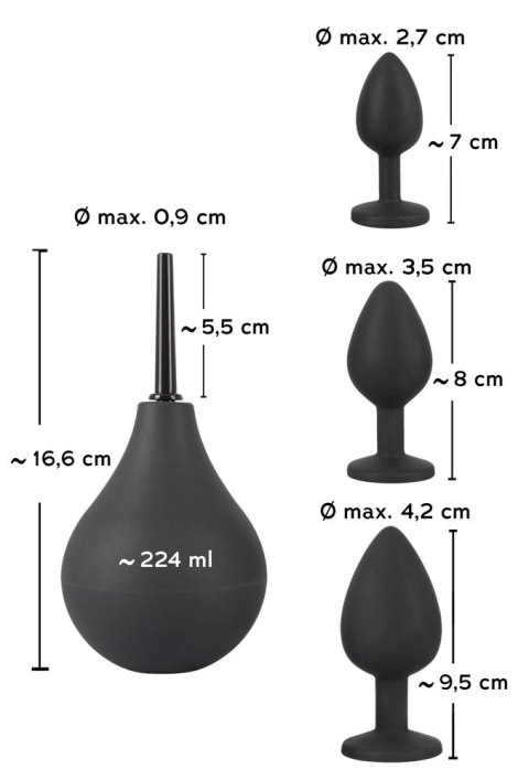 Black Velvets Zestaw 4w1 z prysznicem i 3 aplikatorami, czarny Black Velvets Zestaw 4w1 z prysznicem i 3 aplikatorami, czarny