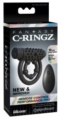Fantasy C-Ringz Czarny Pierścień Silikonowy z Wibrobulletem i Pilotem