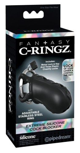 Fantasy C-Ringz silikonowa klatka z zamkiem i pierścieniem 9,5 cm