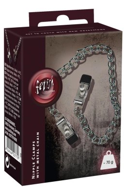 Fetish Collection Łańcuch metalowy z regulowanymi zaciskami 30 cm