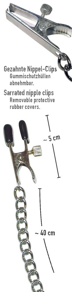 Fetish Collection Łańcuch metalowy z regulowanymi zaciskami 30 cm Fetish Collection Łańcuch metalowy z regulowanymi zaciskami 30 cm
