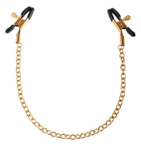 Fetish Fantasy Gold Regulowane zaciski z łańcuchem złotym 42 cm Fetish Fantasy Gold Regulowane zaciski z łańcuchem złotym 42 cm
