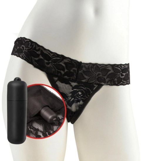 Fetish Fantasy Series Hanky Spank Me - Koronkowe stringi z systemem wibracji, czarne Fetish Fantasy Series Hanky Spank Me - Koronkowe stringi z systemem wibracji, czarne