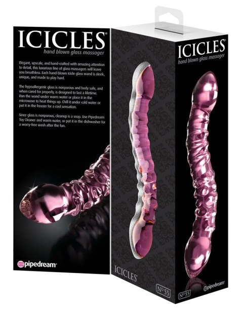 Icicles Model 24 szklany masażer dwustronny z wypustkami 19,5 cm Icicles Model 24 szklany masażer dwustronny z wypustkami 19,5 cm