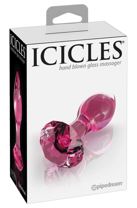 Icicles Szklany Stożkowy Korek Anatomiczny Rożowy 9cm Icicles Szklany Stożkowy Korek Anatomiczny Rożowy 9cm