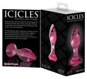 Icicles Szklany Stożkowy Korek Anatomiczny Rożowy 9cm
