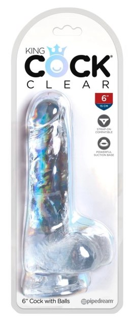 King Cock Clear model 15 cm z przyssawką - przezroczysty TPE