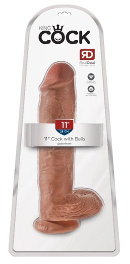 King Cock Model 28 cm ciemny - naturalistyczna forma, przyssawka