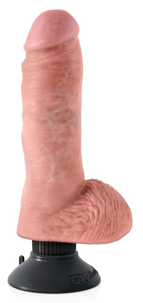 King Cock Wibrator Anatomiczny 24 cm z Przyssawką Jasny Kolor Skory King Cock Wibrator Anatomiczny 24 cm z Przyssawką Jasny Kolor Skory