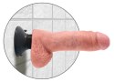 King Cock Wibrator Anatomiczny 24 cm z Przyssawką Jasny Kolor Skory