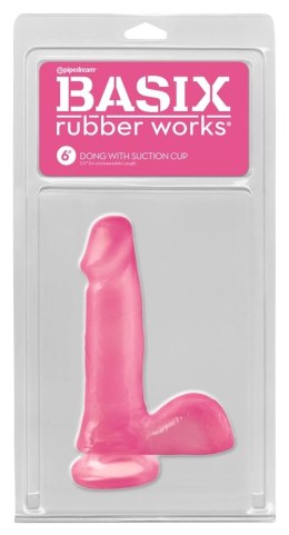 Pipedream Basix model z podstawą przyssawką rożowy 15 cm PVC