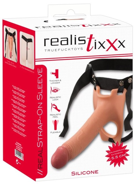 Realistixxx Uprząż Strap-On 19,5 cm z anatomiczną tuleją, regulacja Realistixxx Uprząż Strap-On 19,5 cm z anatomiczną tuleją, regulacja