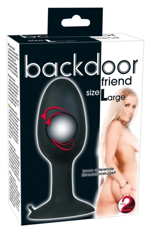 Backdoor Friend Large - silikonowy korkowy model z kulą wewnętrzną, czarny Backdoor Friend Large - silikonowy korkowy model z kulą wewnętrzną, czarny