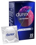 Durex Intense Orgasmic – Prążkowane, Miętowe Prezerwatywy z Żelem Desirex, 22 sztuki | Intensywna Stymulacja i Świeżość