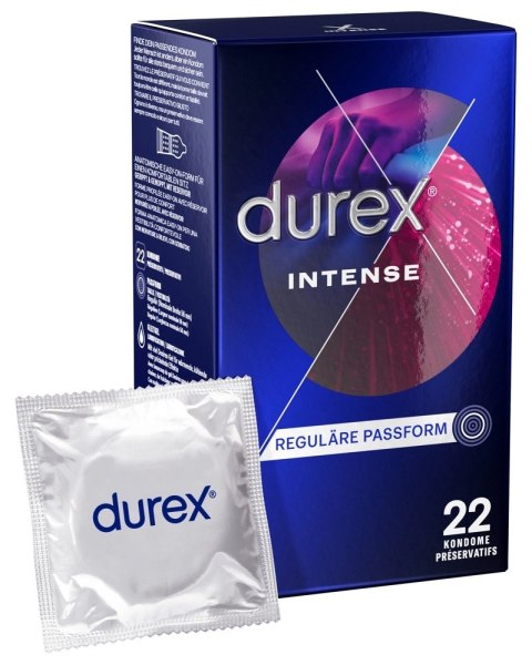 Durex Intense Orgasmic – Prążkowane, Miętowe Prezerwatywy z Żelem Desirex, 22 sztuki | Intensywna Stymulacja i Świeżość Durex Intense Orgasmic – Prążkowane, Miętowe Prezerwatywy z Żelem Desirex, 22 sztuki | Intensywna Stymulacja i Świeżość