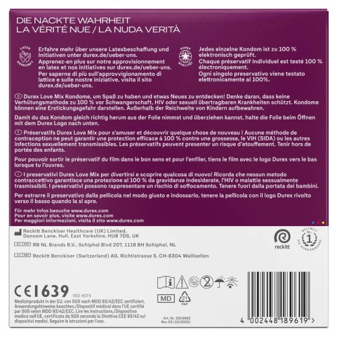 Durex Love Mix – Zestaw Prezerwatyw 40 szt. | 5 Różnych Rodzajów Dla Maksymalnych Doznań Durex Love Mix – Zestaw Prezerwatyw 40 szt. | 5 Różnych Rodzajów Dla Maksymalnych Doznań
