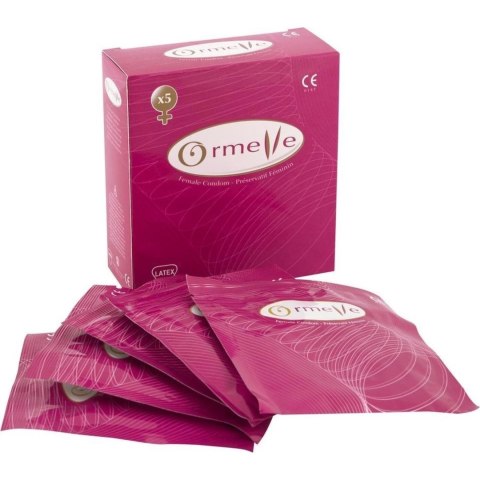Ormelle Vrouwencondoom 5 szt. - kobieca ochrona, nawilżane, lateksowe Ormelle Vrouwencondoom 5 szt. - kobieca ochrona, nawilżane, lateksowe