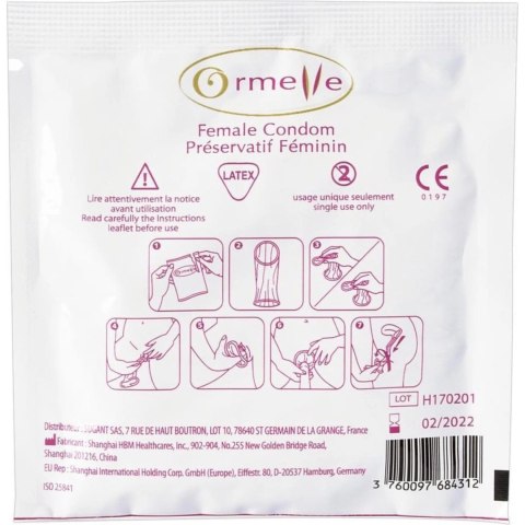 Ormelle Vrouwencondoom 5 szt. - kobieca ochrona, nawilżane, lateksowe Ormelle Vrouwencondoom 5 szt. - kobieca ochrona, nawilżane, lateksowe