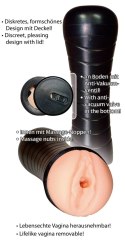 Pussy To Go model Classic - anatomiczna maszyna intymna w etui 27 cm