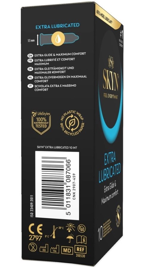 SKYN Extra Lubricated - Prezerwatywy nielateksowe, intensywne nawilżenie, 10 szt. SKYN Extra Lubricated - Prezerwatywy nielateksowe, intensywne nawilżenie, 10 szt.
