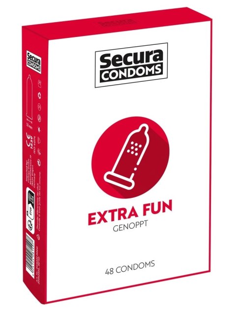 Secura Extra Fun 48 szt. prezerwatywy z wypustkami silikonowe Secura Extra Fun 48 szt. prezerwatywy z wypustkami silikonowe