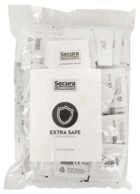 Secura Extra Safe 100 szt. - prezerwatywy o zwiększonej grubości, bezwonne Secura Extra Safe 100 szt. - prezerwatywy o zwiększonej grubości, bezwonne