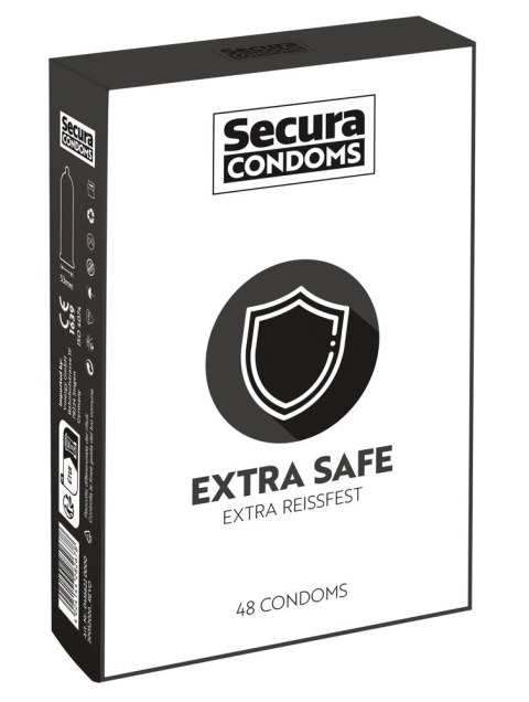 Secura Extra Safe 48 szt. - Wytrzymałe prezerwatywy, grubsza powłoka Secura Extra Safe 48 szt. - Wytrzymałe prezerwatywy, grubsza powłoka