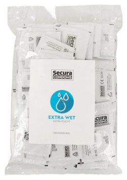 Secura Extra Wet 100 szt. - prezerwatywy silikonowa powłoka, bezwonne