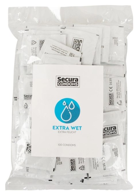 Secura Extra Wet 100 szt. - prezerwatywy silikonowa powłoka, bezwonne Secura Extra Wet 100 szt. - prezerwatywy silikonowa powłoka, bezwonne