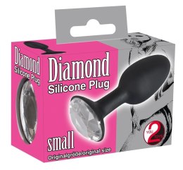 You2Toys Korek dekoracyjny z diamentem S czarny silikon 8,5 cm