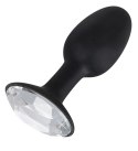You2Toys Korek dekoracyjny z diamentem S czarny silikon 8,5 cm