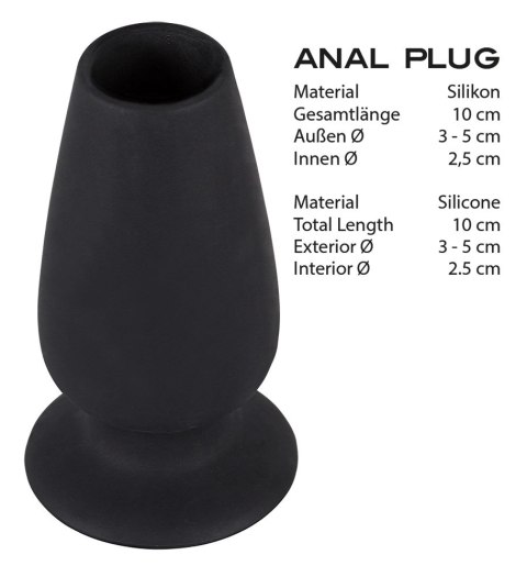 You2Toys Korek intymny tunelowy M silikonowy czarny 10 cm You2Toys Korek intymny tunelowy M silikonowy czarny 10 cm