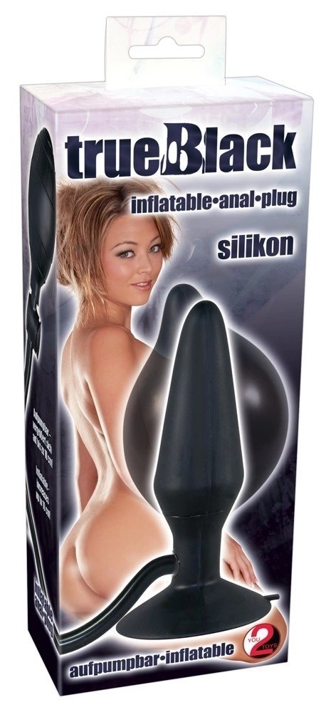 You2Toys Korek powiększalny z pompką silikonowy czarny 15 cm You2Toys Korek powiększalny z pompką silikonowy czarny 15 cm