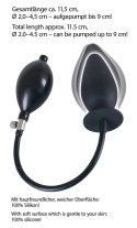 You2Toys Korek z pompką silikonowy czarny 11,5 cm powiększany