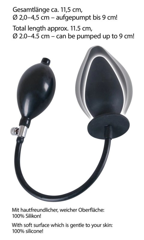 You2Toys Korek z pompką silikonowy czarny 11,5 cm powiększany You2Toys Korek z pompką silikonowy czarny 11,5 cm powiększany