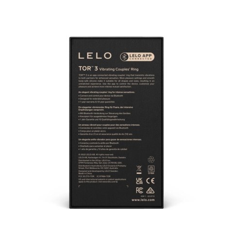 Lelo Tor 3 Czarny - Pierścień wibrujący, sterowany aplikacją, silikon Lelo Tor 3 Czarny - Pierścień wibrujący, sterowany aplikacją, silikon