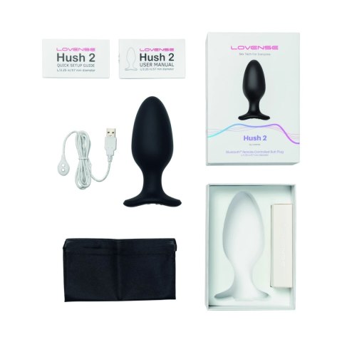 Lovense Hush 2 L 57 mm - zdalna wibrująca zatyczka, Bluetooth, czarna Lovense Hush 2 L 57 mm - zdalna wibrująca zatyczka, Bluetooth, czarna