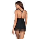 Obsessive Chiccanta Babydoll Czarna S/M z Regulacją i Stringami