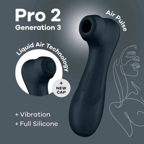 Satisfyer Pro 2 Generation 3 czarny - system Air Pulse, aplikacja, wymienne końcowki Satisfyer Pro 2 Generation 3 czarny - system Air Pulse, aplikacja, wymienne końcowki