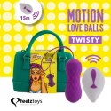 FeelzToys Motion Love Balls Twisty - bezprzewodowe kulki wibrujące, silikonowe, fioletowe