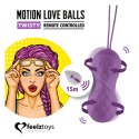 FeelzToys Motion Love Balls Twisty - bezprzewodowe kulki wibrujące, silikonowe, fioletowe