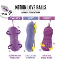 FeelzToys Motion Love Balls Twisty - bezprzewodowe kulki wibrujące, silikonowe, fioletowe