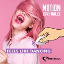 FeelzToys Motion Love Balls Twisty - bezprzewodowe kulki wibrujące, silikonowe, fioletowe